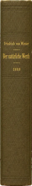 Friedrich von Wieser, Der natürliche Werth (1889)